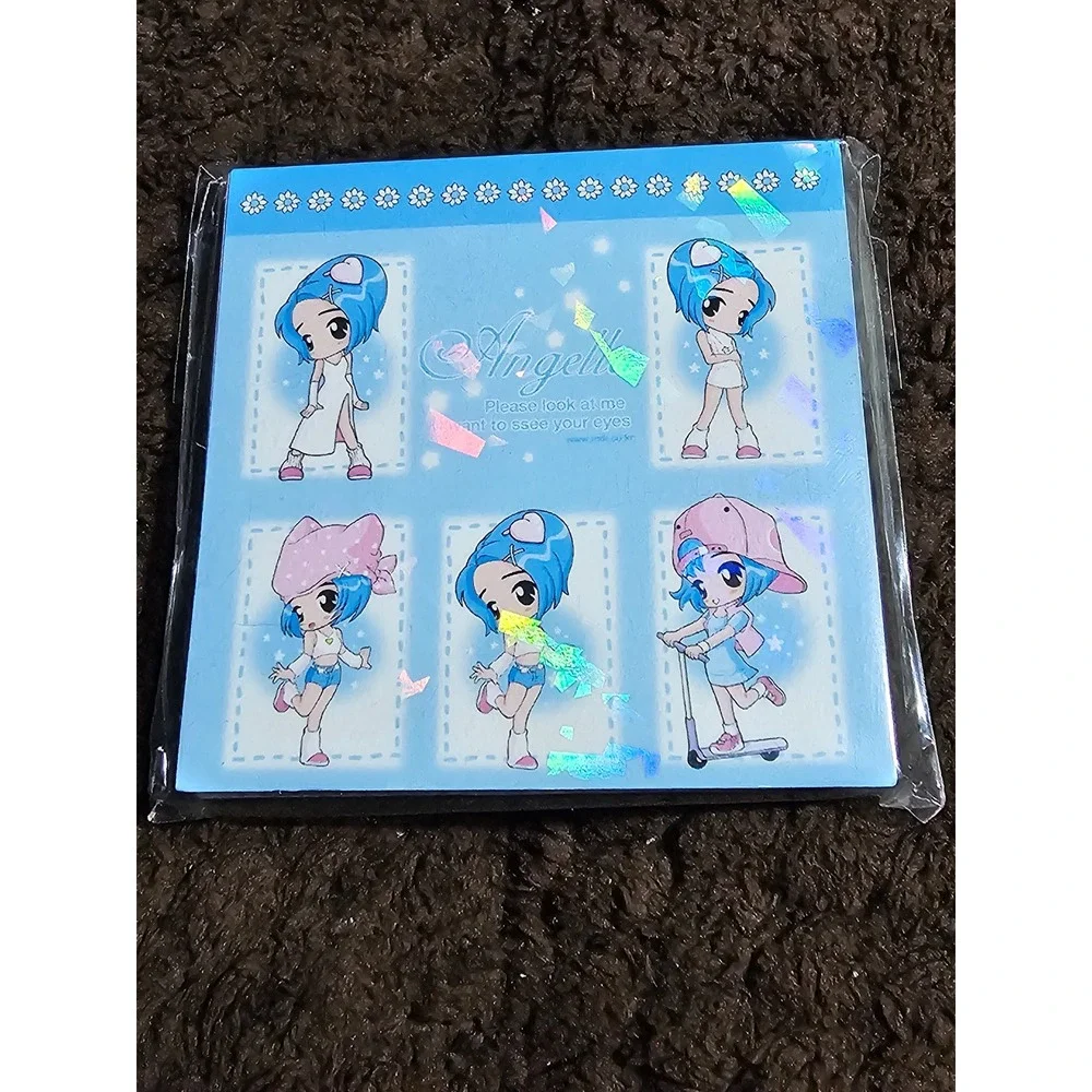Vintage Y2K Mr.K Angella Memo Pad Holographic Retro Korean Stationery Rare NOS